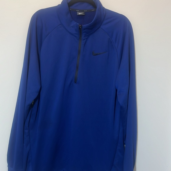 NWT Nike Blue Dri-Fit Half-Zip Pullover Standard Fit with Black Swoosh XL-Tall - Picture 2 of 10